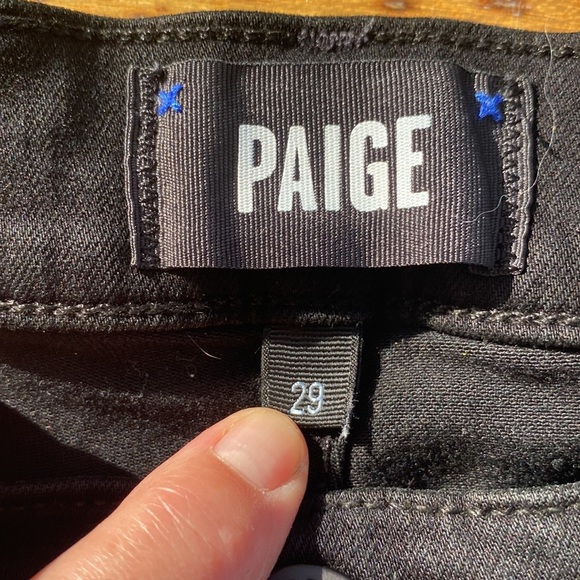 Paige black stretchy black jeans size 29 - Picture 3 of 7